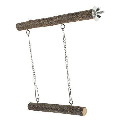 WOONEKY 1satz Holzspielzeug Für Vögel Natürlicher Papageienstand Mit Schaukel Für Kleine Vögel Installieren Und Robust Perfektes Zubehör Für Vogelkäfig von WOONEKY
