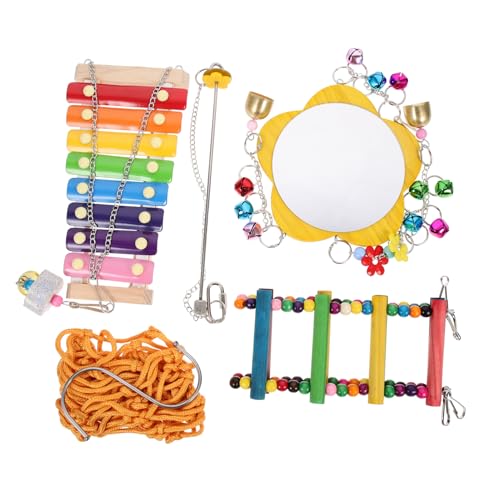WOONEKY 1 Satz Teiliges Set mit Hängetricks Futternetz Spiegel und Xylophon für und Beschäftigte Haustierhühner WOONEKY 1 Satz Teiliges Set mit Hängetricks Futternetz Spiegel und Xylophon für und Beschäftigte Haustierhühner von WOONEKY
