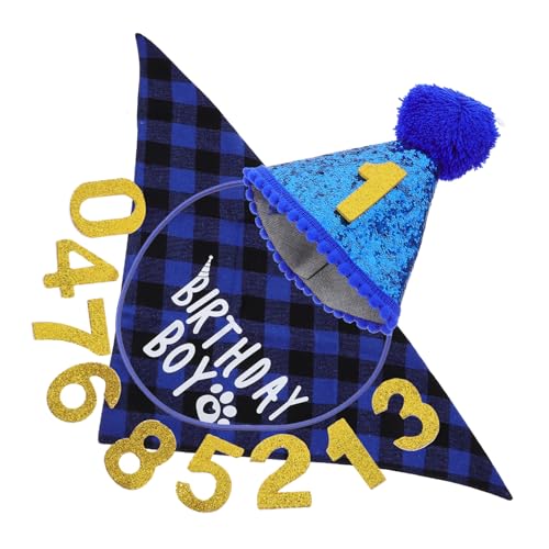 WOONEKY Hundegeburtstagshut Halsband Stilvolle Party-Kopfbedeckung Atmungsaktives Bandana Haustier- WOONEKY Hundegeburtstagshut Halsband Stilvolle Party-Kopfbedeckung Atmungsaktives Bandana Haustier- von WOONEKY