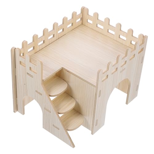 WOONEKY Meerschweinchenbett Versteck Mit Leiter Hamsterversteck Aus Holz Dekoratives Versteck Kleidung Haustiernest Haustierfreundlich WOONEKY Meerschweinchenbett Versteck Mit Leiter Hamsterversteck Aus Holz Dekoratives Versteck Kleidung Haustiernest Haustierfreundlich von WOONEKY