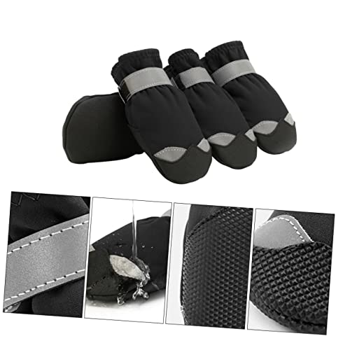 WOONEKY Reflektierende Hundestiefel für Schnee wasserdicht rutschfeste Hundeschuhe kollisionssicherer Zehenbereich geeignet zum Wandern und als Schutz im Winter WOONEKY Reflektierende Hundestiefel für Schnee wasserdicht rutschfeste Hundeschuhe kollisionssicherer Zehenbereich geeignet zum Wandern und als Schutz im Winter von WOONEKY