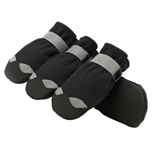 WOONEKY Schwarze wasserdichte Hundeschuhe für den Winter Pfotenschutz für Haustiere rutschfeste Sohle für Hunde WOONEKY Schwarze wasserdichte Hundeschuhe für den Winter Pfotenschutz für Haustiere rutschfeste Sohle für Hunde von WOONEKY