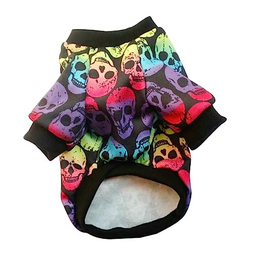 WOONEKY Halloween Hundepullover Mit Totenkopfmuster Stilvolles Funktionelles Haustier-Kleidungsset von WOONEKY