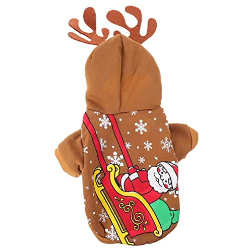 WOONEKY 1stück Hundepullover Weihnachtsstil Mit Kapuze Warme Baumwolljacke Für Kleine Und Mittelgroße Hunde Dekorative Katzenbekleidung Für Festliche Anlässe Und Fotoshootings von WOONEKY