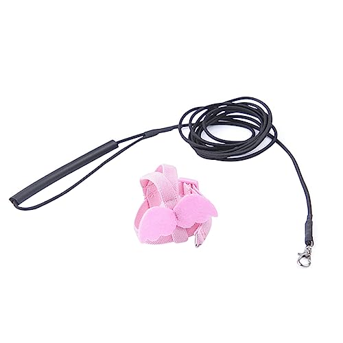 WOONEKY 1 Stück Papageien Geschirr mit Elastischem Seil Verstellbares Flügel Design für Outdoor Geeignet für Nymphensittiche Wellensittiche und Andere Vögel Rosa von WOONEKY