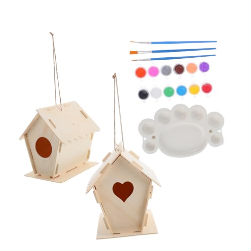 WOONEKY 10 Stück Vogelhaus Bausatz Teilig zum Bemalen für DIY Bastelset mit Vogelhäusern Farben Pinseln und Schnur Kreatives Holzhandwerk für Garten und Partydeko WOONEKY 10 Stück Vogelhaus Bausatz Teilig zum Bemalen für DIY Bastelset mit Vogelhäusern Farben Pinseln und Schnur Kreatives Holzhandwerk für Garten und Partydeko von WOONEKY