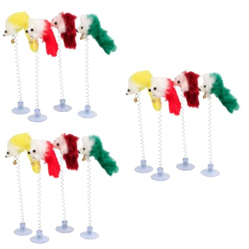 WOONEKY 3sets Frühling Katze Spielzeug Kreative Pet Spielzeug Interaktive Weiche Mäuse 4 Stücke * 3 von WOONEKY