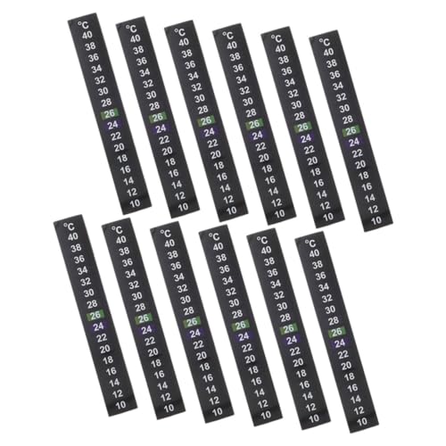 WOONEKY 12 Stück Teiliges Digitales Aquarium Thermometer Aufkleber Selbstklebende Temperaturanzeige Farbwechselnde Thermometerstreifen für Fischbecken Einfach Ablesbar Vielseitig von WOONEKY