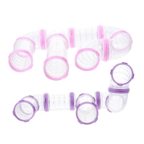 WOONEKY 16 Stück Teiliges Hamsterkäfig Verbindungsrohr Set Transparente Stabile Kunststofftunnel Einfach zu Montieren DIY Abenteuerspielzeug für Hamster Fördert Bewegung und Räumliches von WOONEKY