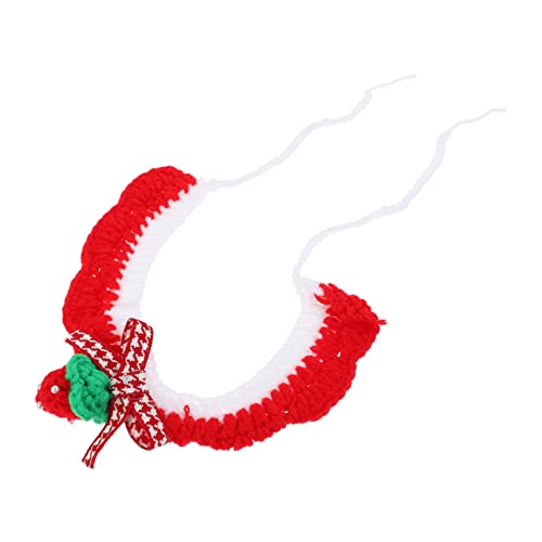 WOONEKY 1Stk gestricktes Katzenhalsband Weihnachtskatzenhalsband Frühlingskleidung Christmas Party weihnachtsparty eine Halskette weihnachtsdeko Halsschmuck für Haustiere Katzenhalsbänder von WOONEKY