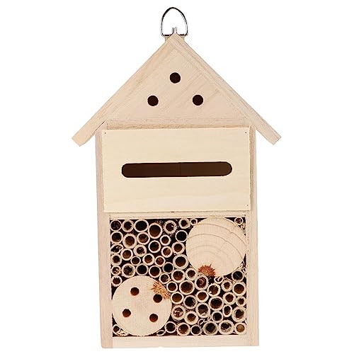 WOONEKY 1Stück Holz Insektenhaus für Garten Bienen und Insektenkabine mit Hängemöglichkeit Dekorative Nisthilfe für Attraktives Gartenzubehör Wildbienen WOONEKY 1Stück Holz Insektenhaus für Garten Bienen und Insektenkabine mit Hängemöglichkeit Dekorative Nisthilfe für Attraktives Gartenzubehör Wildbienen von WOONEKY