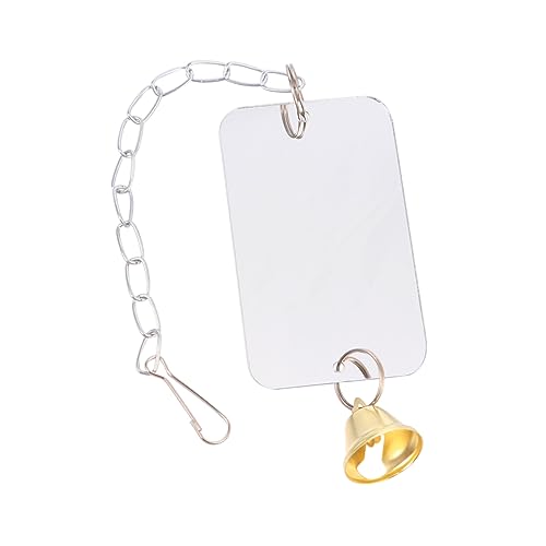 WOONEKY Vogelkäfig Spiegel Spielzeug für Papageien Hängendes Vogelspielzeug mit Glocke 6x10cm für Wellensittiche und Nymphensittiche Robustes Käfigzubehör Spaß für Vögel von WOONEKY