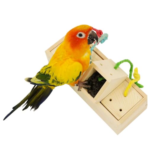 WOONEKY Papageien Futterspielzeug Papageienfutterspender Spielzeug Vogelfutterbox Pädagogisches Vogelspielzeug Vogelfutterspender für Papageien Sicheres Vogelzubehör von WOONEKY