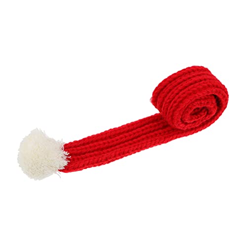 WOONEKY 1stk Hund Weihnachtsschal Welpen Katze Gestricktes Lätzchen Weihnachten Gestrickter Schal Strickt Kleidung Hundehalsbänder Für Welpen Wollhaustier Rot Stricken von WOONEKY