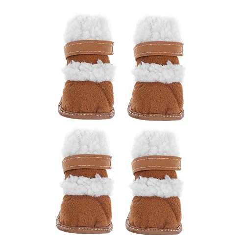 WOONEKY 2 Paar Schneestiefel für Haustiere Winter-Schneestiefel Schneestiefel für Welpen hundeschuhe Winterschuhe für Hunde Pfotenschutz Haustierschuhe warm halten rutschfeste Schuhe von WOONEKY