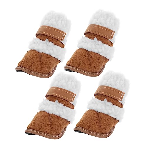 WOONEKY 2 Paar Schneestiefel für Haustiere hundeschuhe Schuhe für hundepfoten Haustier kaltes Wetter Hundestiefel Haustier Kurze Stiefel Anti-Rutsch-Schuhe für Haustiere Winter Schutz von WOONEKY