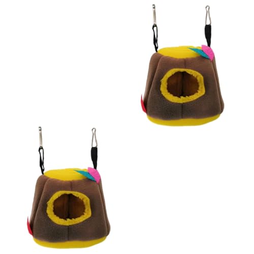 WOONEKY 2 Stücke Dual Verwenden Hamster Bett Warme Loch Plüsch Hängematte Nest Für Haustiere von WOONEKY