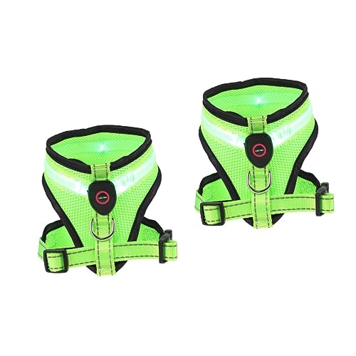 WOONEKY 2 Sätze Leuchtweste Für Hunde Hundeweste Leuchtet Sommer-welpenweste Geführte Hundejacke Hundelichter Für Geschirr USB Wiederaufladbares Hundegeschirr Hundehalsbänder Green Nylon WOONEKY 2 Sätze Leuchtweste Für Hunde Hundeweste Leuchtet Sommer-welpenweste Geführte Hundejacke Hundelichter Für Geschirr USB Wiederaufladbares Hundegeschirr Hundehalsbänder Green Nylon von WOONEKY