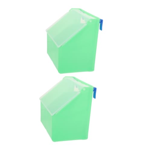 WOONEKY 2 Stck Multifunktionale Tauben futterbox aus Langlebigem Abs mit Deckel Futter Wasserspender Integrierter Gesundheits sandbehälter für Tauben Wachteln und Papageien im Vogelkäfig von WOONEKY