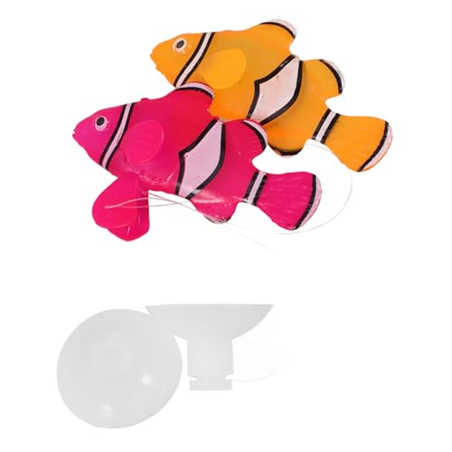 WOONEKY Atemberaubende Unterwasserszene Aquarium 2 Stück Silikon Fische und Quallen Ornamente für Zuhause WOONEKY Atemberaubende Unterwasserszene Aquarium 2 Stück Silikon Fische und Quallen Ornamente für Zuhause von WOONEKY