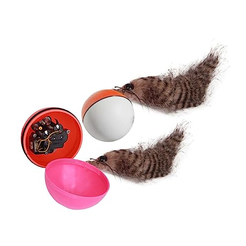 WOONEKY 2 Stück Elektrische Ball Spielzeug Interaktives Wassermaus Spielzeug für Katzen und Welpen Motorisiert aus Kunststoff Batteriebetrieben für Drinnen von WOONEKY