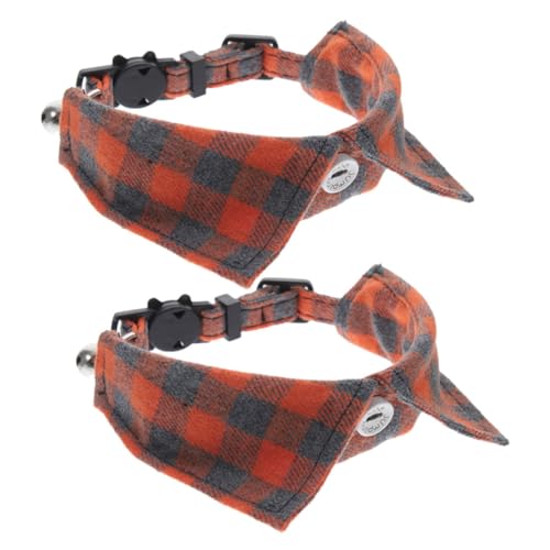 WOONEKY 2 Stück Exquisiter Verstellbarer Katzenhalsband mit Niedlichem Karobogen und Glocke Teiliges aus Leichtem Strapazierfähigem für Kätzchen und Tägliche Nutzung bei Feiern und WOONEKY 2 Stück Exquisiter Verstellbarer Katzenhalsband mit Niedlichem Karobogen und Glocke Teiliges aus Leichtem Strapazierfähigem für Kätzchen und Tägliche Nutzung bei Feiern und von WOONEKY