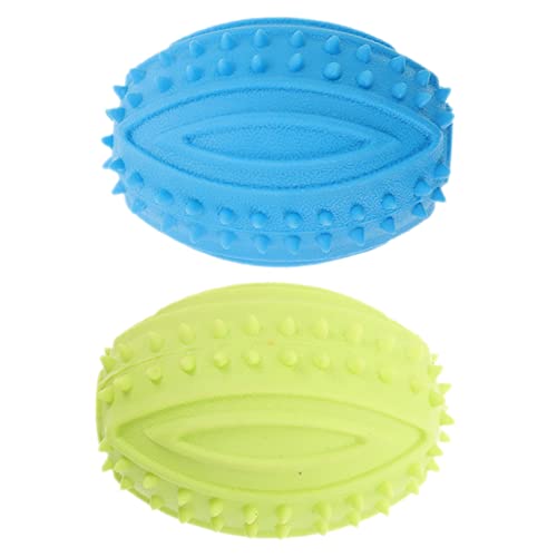 WOONEKY 2 Quietschbälle für Welpen Kaubälle zum Zahnen für Hunde Hundetrainingsspielzeug tragbares Hundeballspielzeug aus Gummi ideal für das Spielen drinnen/draußen WOONEKY 2 Quietschbälle für Welpen Kaubälle zum Zahnen für Hunde Hundetrainingsspielzeug tragbares Hundeballspielzeug aus Gummi ideal für das Spielen drinnen/draußen von WOONEKY