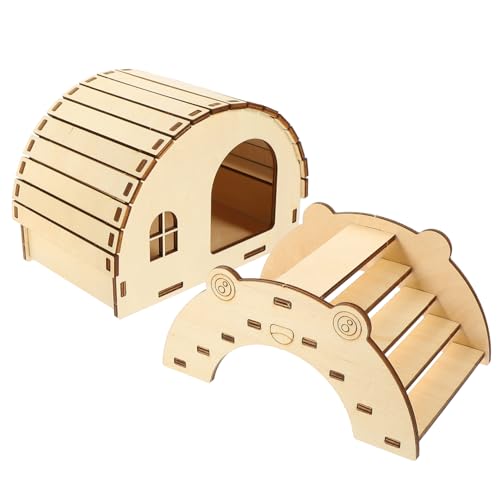 WOONEKY 2 Stück Hamster Holzversteck und Brücke DIY für Kleintiere Einfach zu Montieren für Hamster und Meerschweinchen Sicheres Holzmaterial Gemütlicher Rückzugsort WOONEKY 2 Stück Hamster Holzversteck und Brücke DIY für Kleintiere Einfach zu Montieren für Hamster und Meerschweinchen Sicheres Holzmaterial Gemütlicher Rückzugsort von WOONEKY