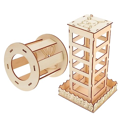 WOONEKY 2st Hasengrasständer Kaninchenfutterhäuschen Aus Holz Futterkrippenhalter Für Haustiere Heufütterungsbehälter Für Kaninchen Futterautomat Für Kaninchen Hölzern Lagerregal von WOONEKY