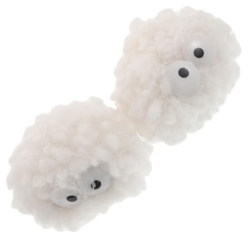 WOONEKY 2 Stück Katzen Pompom Bälle mit Glocke Interaktives Katzenspielzeug für Drinnen Weiche und Kuschelige Bälle für Unterhaltung für Kätzchen und Haustierkatzen von WOONEKY
