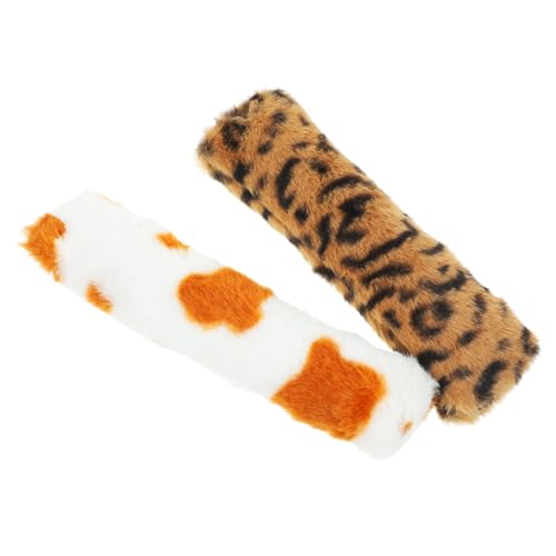 WOONEKY 2 Stück Katzenminze Kissen Interaktive Plüschkissen für Katzen Chew Toys Kuh und Leopardenmuster zur Beschäftigung Linderung von Langeweile von WOONEKY
