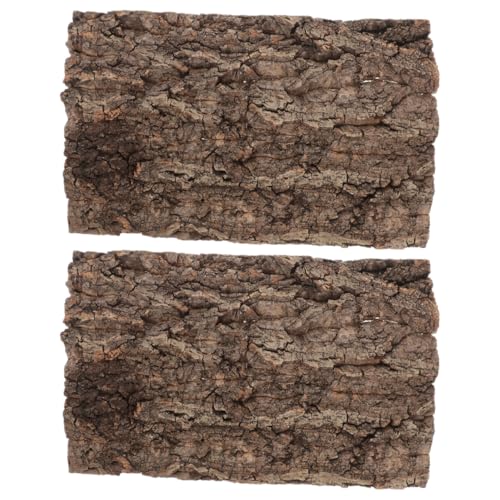 WOONEKY 2 Stück Korkrinde Hintergrundplatte für Reptilien Natürliche Dekoration für Terrarien Klettermatte für Schlangen Geckos und Andere Tiere für Käfige und Aquarien von WOONEKY