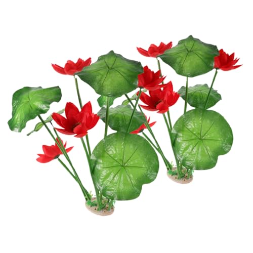 WOONEKY 2 Stück Lotus Dekoration aus Kunststoff für Unterwasserlandschaften Pflegeleicht und Langlebig für Süß und Aquarien WOONEKY 2 Stück Lotus Dekoration aus Kunststoff für Unterwasserlandschaften Pflegeleicht und Langlebig für Süß und Aquarien von WOONEKY