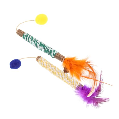 WOONEKY 2 Stück Silvervine Katzenspielzeug Robuste Kausticks für Kätzchen Vielseitiges Indoor Beißen Kratzen Zahnpflege Leicht Tragbar Natürliche Katzenminze Alternative von WOONEKY