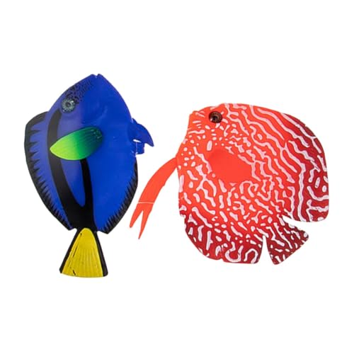 WOONEKY Lustige Schwimmende Künstliche Fische Für Aquarium 2 Stück Silikon Gefälschte Tropische Fische Ornamente Nachtleuchtend WOONEKY Lustige Schwimmende Künstliche Fische Für Aquarium 2 Stück Silikon Gefälschte Tropische Fische Ornamente Nachtleuchtend von WOONEKY
