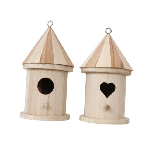 WOONEKY 2 Stück Teiliges DIY Vogelhaus aus Holz mit Herz Rundtür Kreatives Leichtes Vogelnest zum Bemalen Dekoratives Nistkasten Zubehör für Garten und Vogelliebhaber WOONEKY 2 Stück Teiliges DIY Vogelhaus aus Holz mit Herz Rundtür Kreatives Leichtes Vogelnest zum Bemalen Dekoratives Nistkasten Zubehör für Garten und Vogelliebhaber von WOONEKY