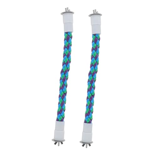 WOONEKY 2 Stück Teiliges Papageien Bunte Kletterseile für Vögel Geeignet für Sittiche Nymphensittiche und Andere Kleine Vögel Robust und Leicht für Käfige oder Draußen von WOONEKY