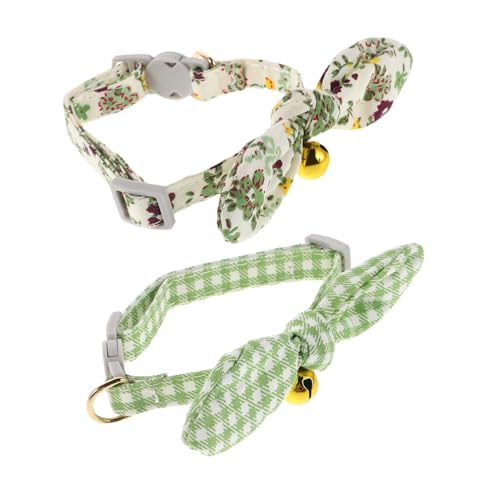 WOONEKY 2 Stück Teiliges Verstellbares Haustierhalsband mit Hasenohren für Kleine Hunde und Kätzchen Süßes Bequemes Haustierzubehör für Wachsende Welpen und Katzen von WOONEKY