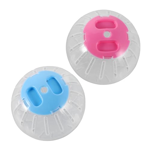 WOONEKY 2 Stück Transparente Hamsterlaufkugel Aktivitätsball für Kleintiere für Hamster und Zwerghamster Geräuschlos Einfach zu Reinigen Geeignet für Käfigzubehör von WOONEKY