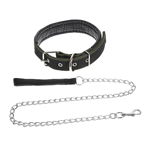 WOONEKY Modisches Hundehalsband-Set 2-teilig Schwarz L Mit Kette Für 7 5–30 Kg Schwere Haustiere Bequemer Spaziergang WOONEKY Modisches Hundehalsband-Set 2-teilig Schwarz L Mit Kette Für 7 5–30 Kg Schwere Haustiere Bequemer Spaziergang von WOONEKY