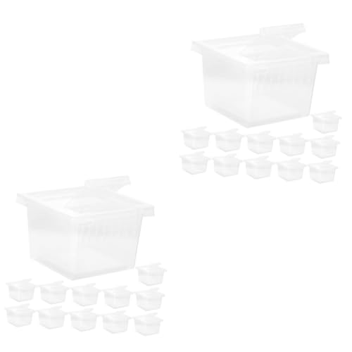 WOONEKY 24 STK Futterbox Für Reptilien Zucht Schlangenkäfig Füttern Wirklich Tragbar Vogelspinnengehege Multi Stock Premium Reptilienkäfig Tiere Wächter Züchten Tarantula-Tank Weiß Plastik von WOONEKY