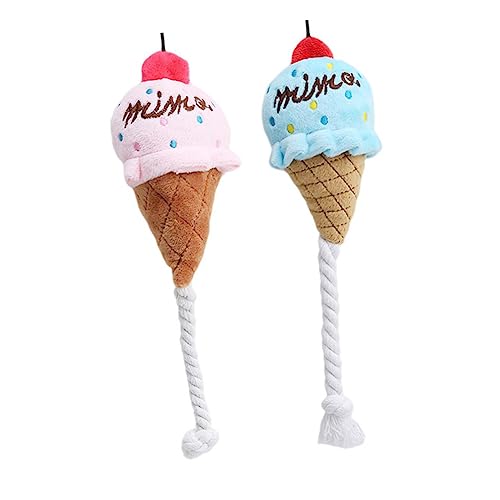 WOONEKY 2stücke Plüsch Eiscreme Hundespielzeug Mit Quietscher Für Hunde Blau Weich Haltbar Spielen Und Kauen WOONEKY 2stücke Plüsch Eiscreme Hundespielzeug Mit Quietscher Für Hunde Blau Weich Haltbar Spielen Und Kauen von WOONEKY