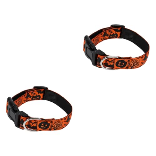 WOONEKY 2 Stücke Liefert Halloween Hundehalsband Kürbis Hut Haustier Halsband Größe L Stilvolle Und Komfortable von WOONEKY