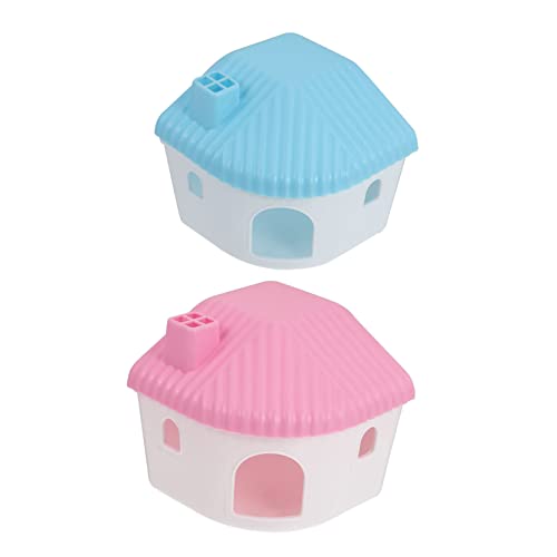 WOONEKY 2er-Pack Hamster-wohnraum Kleintierhaus Versteck Spielzeug-Set Für Hamster Mäuse Ratten Meerschweinchen Kunststoff Sicher Robust von WOONEKY
