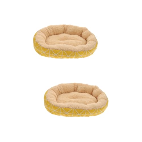 WOONEKY 2St Haustierbett aus Lammvlies Cartoon-Haustier-Kissen Beruhigendes Donut-Hundebett Welpenzwinger katzenbett pet Bed cat mat Hundeschlafbett Schlafunterlage für Welpen Tuch Yellow WOONEKY 2St Haustierbett aus Lammvlies Cartoon-Haustier-Kissen Beruhigendes Donut-Hundebett Welpenzwinger katzenbett pet Bed cat mat Hundeschlafbett Schlafunterlage für Welpen Tuch Yellow von WOONEKY