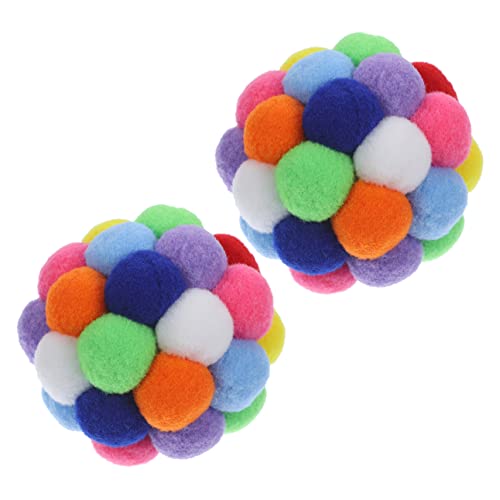 WOONEKY 2St Katzenball katzenspielzeug Sportspielzeug Plüschtier Spielzeuge Kätzchen Spielzeug Hüpfball für Katzen runden Plüschkugel Plüsch Hüpfender Ball Bommel Polyester WOONEKY 2St Katzenball katzenspielzeug Sportspielzeug Plüschtier Spielzeuge Kätzchen Spielzeug Hüpfball für Katzen runden Plüschkugel Plüsch Hüpfender Ball Bommel Polyester von WOONEKY
