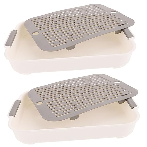 WOONEKY 2stücke Hamster Toilette Kunststoff Litter Box Für Kleintiere Für Kaninchen Meerschweinchen Und Andere Haustiere Große Kapazität Einfach Zu Reinigen Rutschfestes Design von WOONEKY