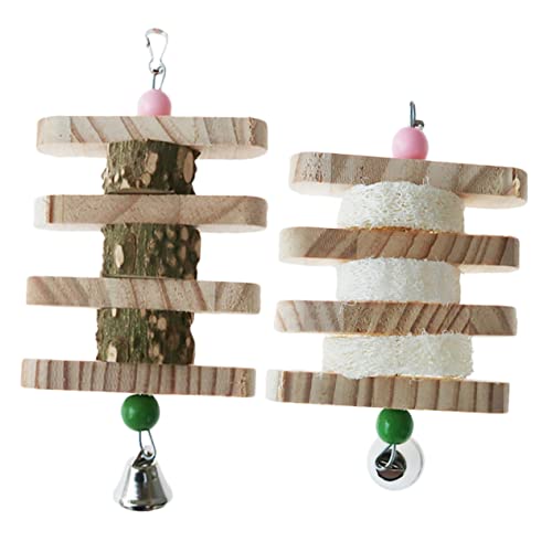 WOONEKY 2stücke Holzspielzeug Für Papageien Kau Und Spielzeug Für Vögel Natürlichem Aktivität Und Beakpflege Für Wellensittiche Und Andere Vögel von WOONEKY