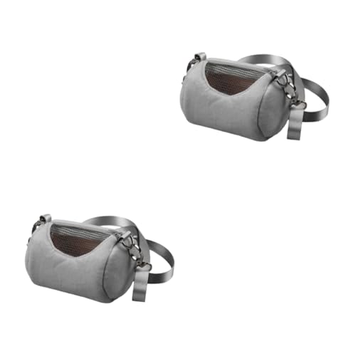 WOONEKY 2 Stück Hamsterträger Tragbare Hamsterkäfig-Reisetasche Graue Haustiertasche Netzdesign Für Den Außenbereich von WOONEKY