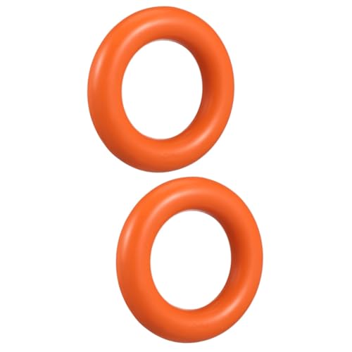 WOONEKY 2stücke Haltbarer Und Natürlicher Gummiring Für Hunde Kauspielzeug Zahnpflege Für Mittelgroße Und Große Hunde Für Spiel Und Training Orange von WOONEKY